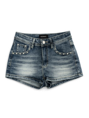 ROMWE‎ Skull Studded Denim Shorts XS Y2K Gothic Punk